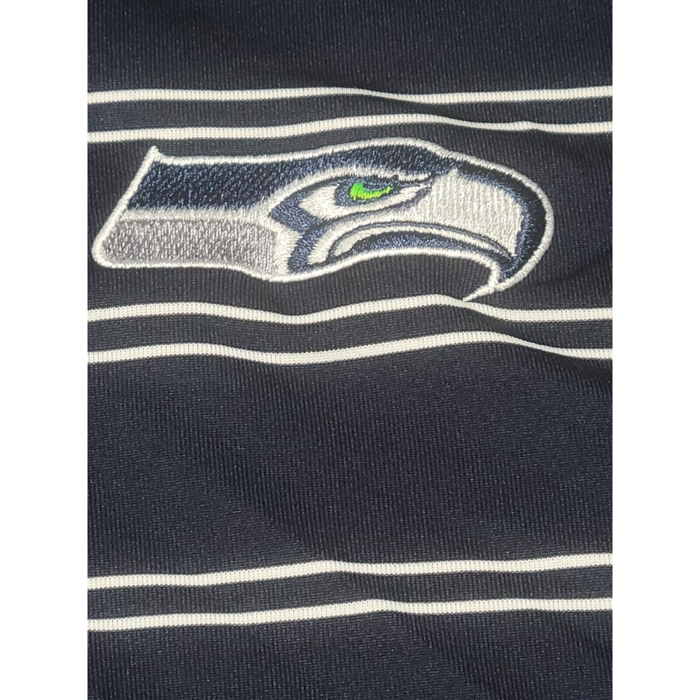 Cutter And Buck Seattle Seahawks Dry Tec Striped Blue XL Polo